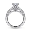 Best Gabriel & Co. Carrie - 14K White Gold Pear Shape Five Stone Diamond Engagement Ring