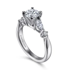 Online Gabriel & Co. Carrie - 14K White Gold Round Five Stone Diamond Engagement Ring
