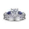 Outlet Gabriel & Co. Carrie - 14K White Gold Round Five Stone Sapphire and Diamond Engagement Ring