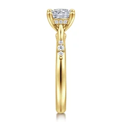 Clearance Gabriel & Co. Carroline - 14K Yellow Gold Cushion Cut Diamond Engagement Ring