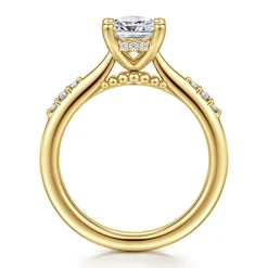 Clearance Gabriel & Co. Carroline - 14K Yellow Gold Cushion Cut Diamond Engagement Ring