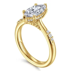 Best Gabriel & Co. Carroline - 14K Yellow Gold Marquise Shape Diamond Engagement Ring