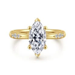 Best Gabriel & Co. Carroline - 14K Yellow Gold Marquise Shape Diamond Engagement Ring
