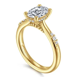 Hot Gabriel & Co. Carroline - 14K Yellow Gold Oval Diamond Engagement Ring