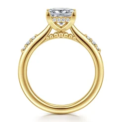 Best Gabriel & Co. Carroline - 14K Yellow Gold Princess Cut Diamond Engagement Ring