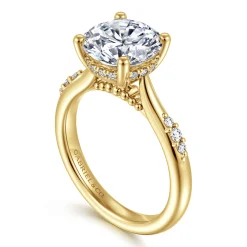 Clearance Gabriel & Co. Carroline - 14K Yellow Gold Round Diamond Engagement Ring