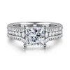Clearance Gabriel & Co. Carver - 14K White Gold Princess Cut Diamond Channel Set Engagement Ring