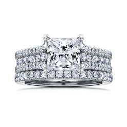 Clearance Gabriel & Co. Carver - 14K White Gold Princess Cut Diamond Channel Set Engagement Ring