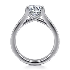 Gabriel & Co. Carver - 14K White Gold Round Diamond Channel Set Engagement Ring