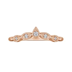 Hot Gabriel & Co. Cary - Vintage Inspired 14K Rose Gold Curved Gold Diamond Anniversary Band - 0.07 ct