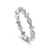Best Gabriel & Co. Casena - Vintage Inspired 14K White Gold Marquise and Round Station Diamond Eternity Band - 0.5 ct