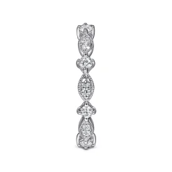 Best Gabriel & Co. Casena - Vintage Inspired 14K White Gold Marquise and Round Station Diamond Eternity Band - 0.5 ct