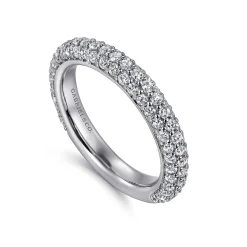 Online Gabriel & Co. Casoria - 14K White Gold Diamond Pave Anniversary Band - 1.15 ct
