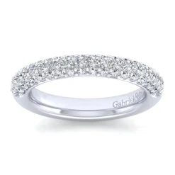 New Gabriel & Co. Casoria - 14K White Gold Pave Diamond Anniversary Band - 0.75 ct