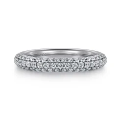 New Gabriel & Co. Casoria - 14K White Gold Pave Diamond Anniversary Band - 0.75 ct