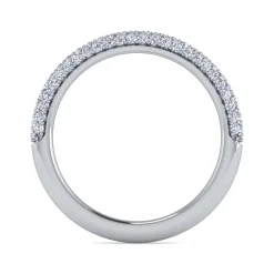 Gabriel & Co. Casoria - 14K White Gold Pave Diamond Anniversary Band - 0.38 ct