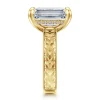 Discount Gabriel & Co. Caspia - Vintage Inspired 14K Yellow Gold Emerald Cut Diamond Engagement Ring