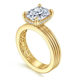 Sale Gabriel & Co. Cassandra - 14K Yellow Gold Elongate Cushion Diamond Engagement Ring