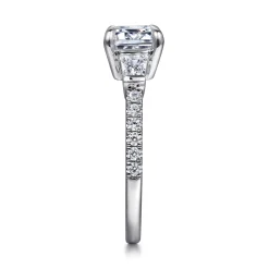 Gabriel & Co. Cassidy - 14K White Gold Emerald Cut Three Stone Diamond Engagement Ring
