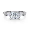 Gabriel & Co. Cassidy - 14K White Gold Radiant Cut Three Stone Diamond Engagement Ring