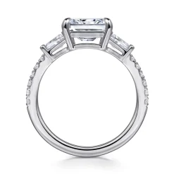 Gabriel & Co. Cassidy - 14K White Gold Radiant Cut Three Stone Diamond Engagement Ring