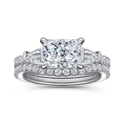 Gabriel & Co. Cassidy - 14K White Gold Radiant Cut Three Stone Diamond Engagement Ring