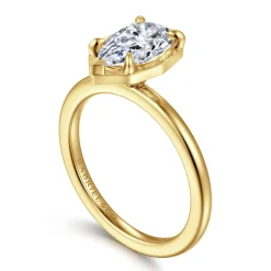 Discount Gabriel & Co. Cassi - 14K Yel+D74low Gold Bezel Prong Pear Shape Diamond Engagement Ring