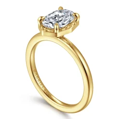 Gabriel & Co. Cassi - 14K Yellow Gold Bezel Prong Oval Diamond Engagement Ring