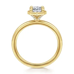 Gabriel & Co. Cassi - 14K Yellow Gold Bezel Prong Oval Diamond Engagement Ring