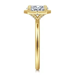 Gabriel & Co. Cassi - 14K Yellow Gold Bezel Prong Oval Diamond Engagement Ring
