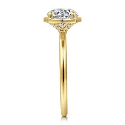 Hot Gabriel & Co. Cassi - 14K Yellow Gold Bezel Prong Round Diamond Engagement Ring