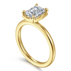 Gabriel & Co. Cassi - 14K Yellow Gold Bezel Prong Emerald Cut Diamond Engagement Ring