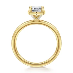 Gabriel & Co. Cassi - 14K Yellow Gold Bezel Prong Emerald Cut Diamond Engagement Ring