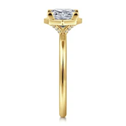 Gabriel & Co. Cassi - 14K Yellow Gold Bezel Prong Princess Cut Diamond Engagement Ring