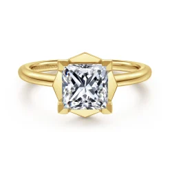 Gabriel & Co. Cassi - 14K Yellow Gold Bezel Prong Princess Cut Diamond Engagement Ring