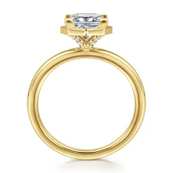 Gabriel & Co. Cassi - 14K Yellow Gold Bezel Prong Princess Cut Diamond Engagement Ring