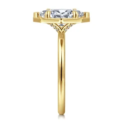 Sale Gabriel & Co. Cassi - 14K Yellow Gold Bezel Prong Marquise Shape Diamond Engagement Ring