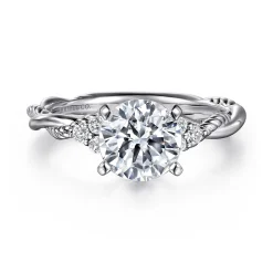 Sale Gabriel & Co. Catalina - 14K White Gold Round Diamond Engagement Ring