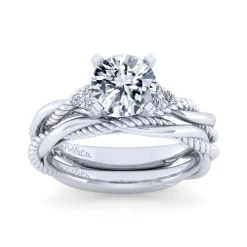 Sale Gabriel & Co. Catalina - 14K White Gold Round Diamond Engagement Ring
