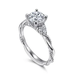 Outlet Gabriel & Co. Catalina - 14K White Gold Round Diamond Engagement Ring