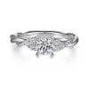 Hot Gabriel & Co. Catalina - 14K White Gold Round Diamond Engagement Ring