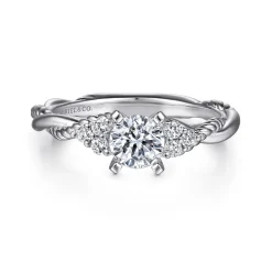 Hot Gabriel & Co. Catalina - 14K White Gold Round Diamond Engagement Ring