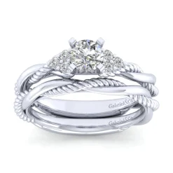 Hot Gabriel & Co. Catalina - 14K White Gold Round Diamond Engagement Ring