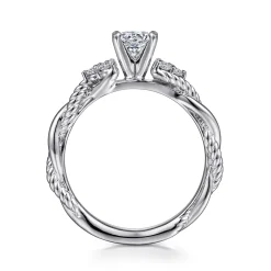 Hot Gabriel & Co. Catalina - 14K White Gold Round Diamond Engagement Ring
