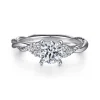 Best Gabriel & Co. Catalina - 14K White Gold Round Twisted Diamond Engagement Ring