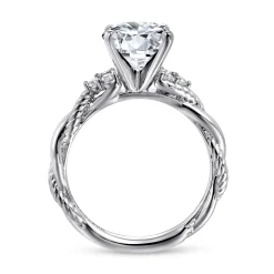 Clearance Gabriel & Co. Catalina - 14K White Gold Twisted Round Diamond Engagement Ring
