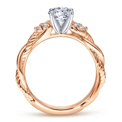 Discount Gabriel & Co. Catalina - 14K White-Rose Gold Round Diamond Twisted Engagement Ring