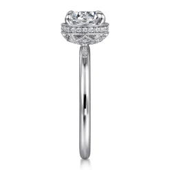 Hot Gabriel & Co. Catallina - 14K White Gold Bezel Prong Round Diamond Engagement Ring
