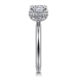 Outlet Gabriel & Co. Catallina - 14K White Gold Cushion Bezel Prong Diamond Engagement Ring