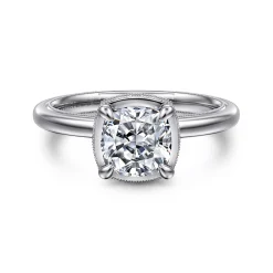 Outlet Gabriel & Co. Catallina - 14K White Gold Cushion Bezel Prong Diamond Engagement Ring